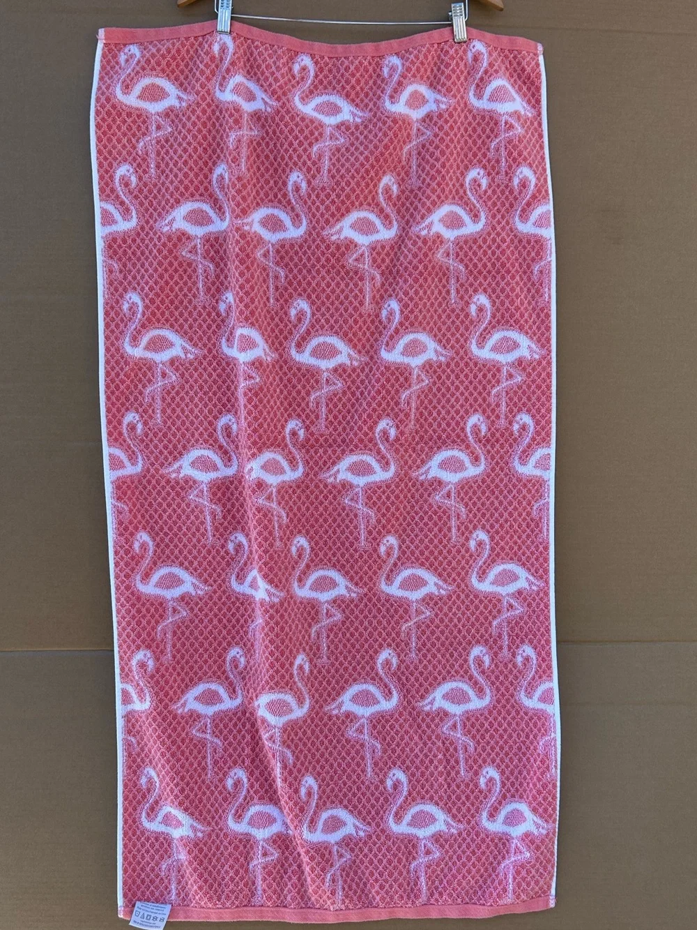 Save Island Spa Flamingo Towel Cotton Beach Bath Towel Terry VTG 2002